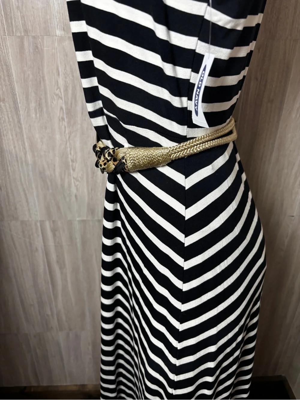 Women’s Braided Belt Leopard Print Metallic Gold Rope Hammered Medallion Buckle